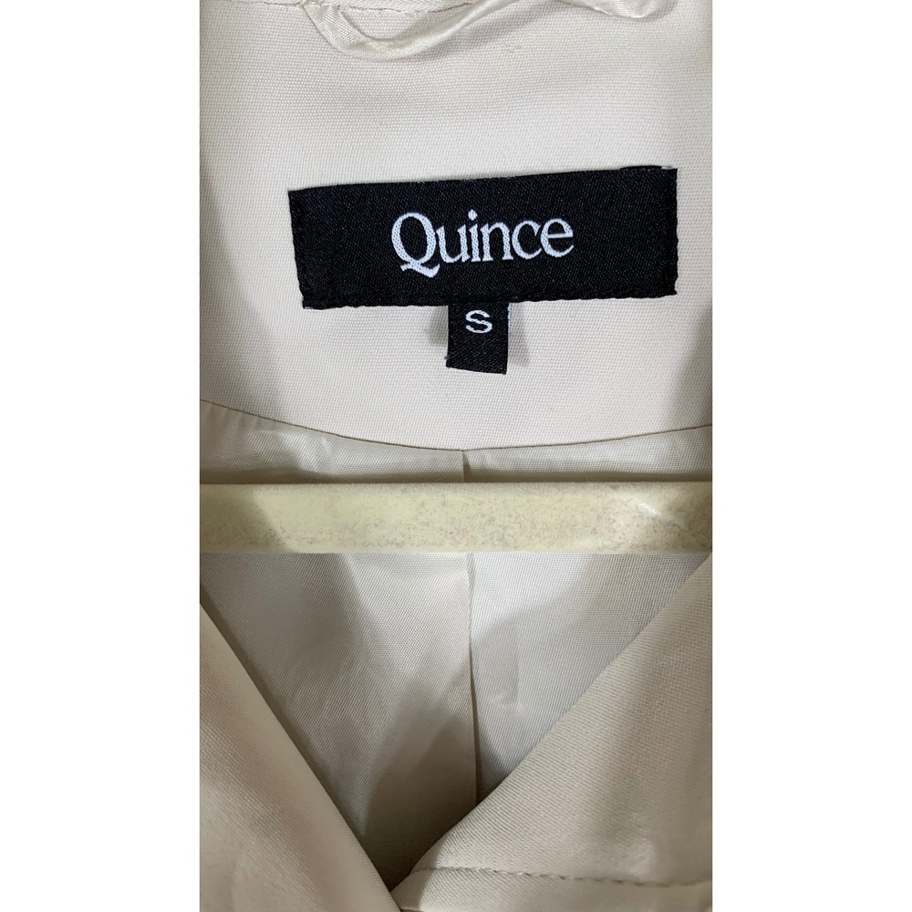 Quince Womens Stretch Crepe Cropped Jacket Utility Jacket Beige Cream sz S - Picture 8 of 10